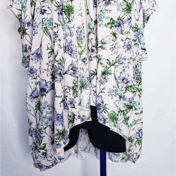 I Love JOAH Kimono Swimsuit Coverup Sheer Pink Floral - Picture 4 of 12